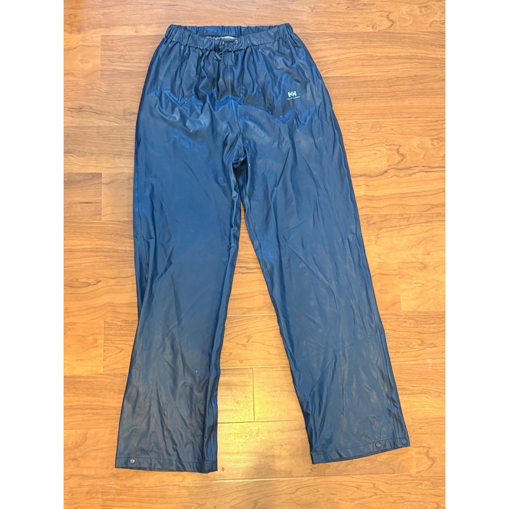 Helly Hansen Mens Navy Blue‎ Waterproof Rain Pants Rubberized Fishing Trousers M